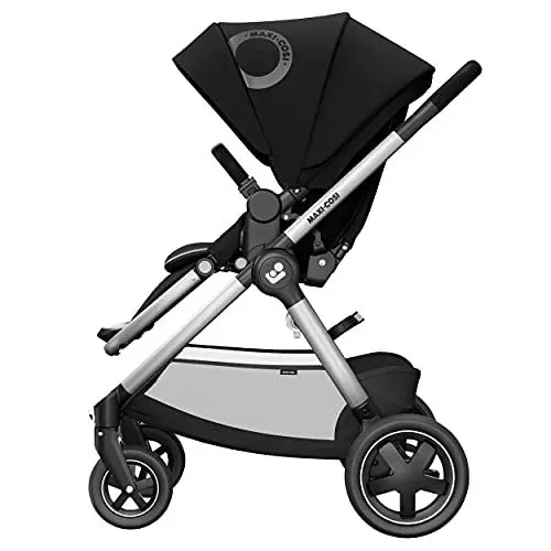 Produktbild: Maxi-Cosi Adorra² Kinderwagen, komfortabler, zusammenklappbarer Kombi- mit Einkaufskorb und mehreren Sitzpositionen, nutzbar ab Geburt bis ca. 4 Jahre (0-22 kg), essential black, schwarz