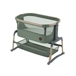 Produktbild: Maxi-Cosi Iora Air Beistellbett Baby, Co-Sleeper mit Allround-Netzgewebe, 0–6 Monate (9 kg), Schaukelmodus, 4 Neigungs- & 5 Höhenstufen, Leichtes Schieben, Leicht zu Tragen, 2 Räder, Beyond Green