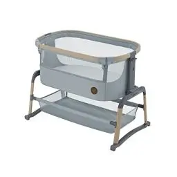 Produktbild: Maxi-Cosi Iora Air Beistellbett Baby, Co-Sleeper mit Allround-Netzgewebe, 0–6 Monate (9 kg), Schaukelmodus, 4 Neigungs- & 5 Höhenstufen, Leichtes Schieben, Leicht zu Tragen, 2 Räder, Beyond Grey