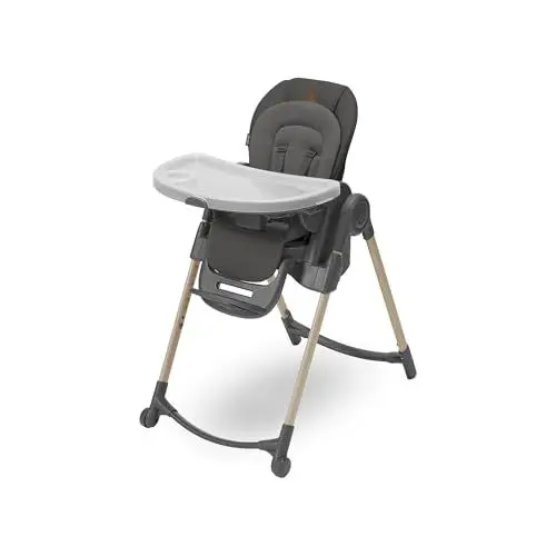 Produktbild: Maxi-Cosi Minla Kinderhochstuhl Mitwachsend, 0–14 Jahre, bis zu 60 kg, Hochstuhl Baby, 9 Höhenstufen, 5 Neigungspositionen, 4 Tablettpositionen, kompakt faltbar, Eco Care, Beyond Graphite