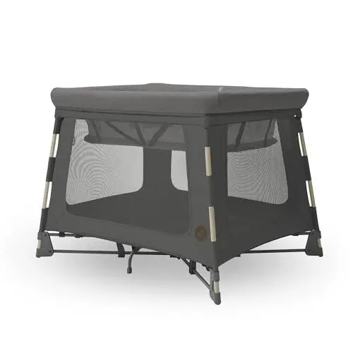 Produktbild: Maxi-Cosi Swift 3-in-1 Reisebett Baby, Babywiege, 0–3.5 Jahre, bis zu 15 kg, Reisebett höhenverstellbar, 2-in-1-Matratze, ultraleicht, in 1 Sekunde klappbar, Reisetasche, Eco Care, Beyond Graphite