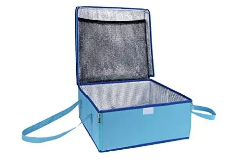 Produktbild: Maximex Transport-Kühltasche, Isolier- und Transporttasche für empfindliche Speisen, bei Nichtgebrauch platzsparend verstaubar, integrierter Klettverschluss, extra-lange Tragegriffe, 38 x 17 x 38 cm