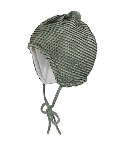 Produktbild: maximo Baby Boy-Mütze, ausgenäht Jerseyfutter, Struktur, Minipompon Made in Germany Merino