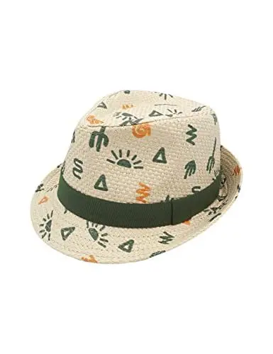 Produktbild: maximo Desert Icons Trilby Kinderhut Sommerhut Sonnenhut Strohhut (55 cm - beige-grün)