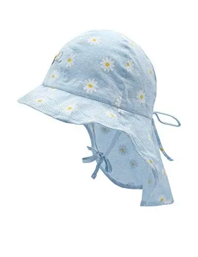Produktbild: maximo Mädchen Nackenschutz Sonnenhut, weiß/Cerulean, 49