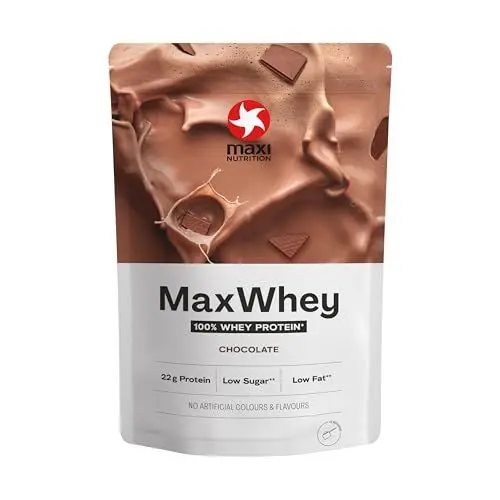 Produktbild: MaxiNutrition 100% Whey Premium-Proteinpulver Chocolate 420g, ohne künstliche Aromen, Eiweißpulver aus 100% Molke, ergibt 14 Protein-Shakes à 23g Eiweiß, low carb, inkl. Vitamin B6, Made in Germany