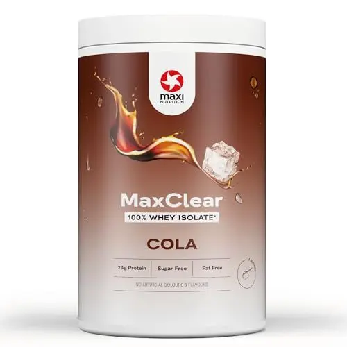 Produktbild: MaxiNutrition MaxClear Cola, 100% Clear Whey Protein Isolate, 420g, Protein Pulver mit 24g Eiweiß pro Portion, erfrischend, kalorienarm, ohne künstliche Aromen