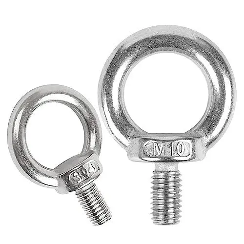 Produktbild: Maxsail Ringschraube M10, 5 Stücke 304 Edelstahl Augenschraube Ring-Augenbolzen Runde Ringbolzen für Rolle des Befestigens und Hängens