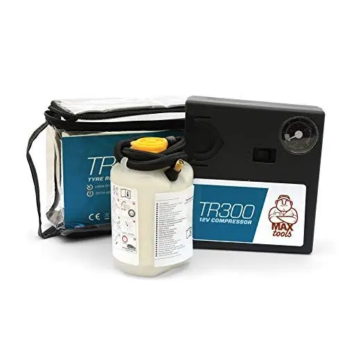 Produktbild: Maxtools TR300, Automatisches Reifenreparaturset für SUVs und Geländewagen, repariert alle Reifenpannen, inkl. leistungsstarkem 12-Volt-Luftkompressor