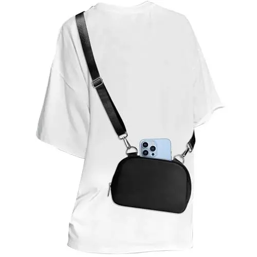 Produktbild: MAXTOP Kleine Crossbody Bag Damen Umhängetasche Damen mit abnehmbarem Riemen Cross Body Bag Sling Cell Phone Purse für Travel Essentials Schwarz