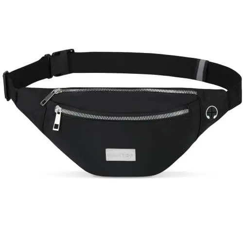 Produktbild: MAXTOP Kleine Crossbody Fanny Pack Schwarz Gürteltasche, Modische Gürteltasche mit 3-Reißverschluss-Taschen Gürteltasche für Wandern Reisen Festival Radfahren Laufen Casual Hands-Free Brieftaschen