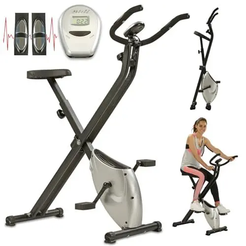 Produktbild: maxVitalis Heimtrainer X-Bike aktiv Pro: F-Bike, Indoor Bike, Hometrainer Fahrrad klappbar, Heimtrainer mit stufenloser Widerstandseinstellung, Fitnessbike und Fahrradtrainer für Zuhause