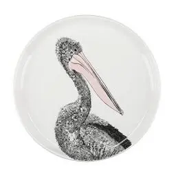 Produktbild: Maxwell & Williams Marini Ferlazzo Vögel Beilagenteller mit Pelikan Design, in Geschenkbox, Porzellan, Weiß 20 cm