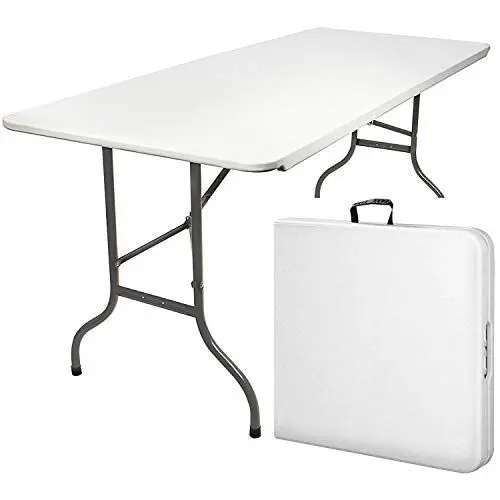 Produktbild: MaxxGarden Klapptisch – Campingtisch klappbar - Tragbarer Falttisch - Gartentisch aus Plastik - Klappbarer Tisch 180x70x74cm – Falttisch für Indoor und Outdoor - Weiß