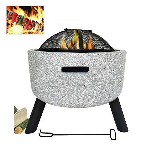 Produktbild: MaxxGarden Premium Feuerschale - Feuerstelle für Garten, Balkon & Terrasse - Gartenkamin Feuerstelle - Zum Grillen - Mit Funkenschutz - Zum Entspannen - Ø45cm - Weiß