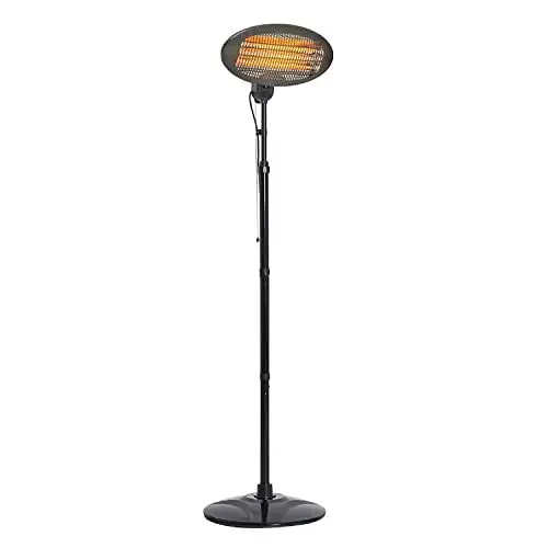 Produktbild: MaxxHome Konvektor - Elektrische Heizung - Heizstrahler Terrasse - Elektroheizung - Heizkörper - 3 Wärmeeinstellungen - 2000W - Wärmelampe Baby mit Standfuß