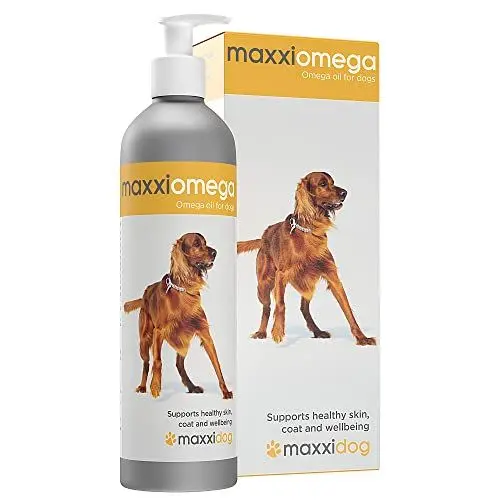 Produktbild: maxxipaws maxxiomega Omega 3 Öl für Hunde - Haut & Fell Omega 3 6 9 Fischöl Ergänzung, 296ml