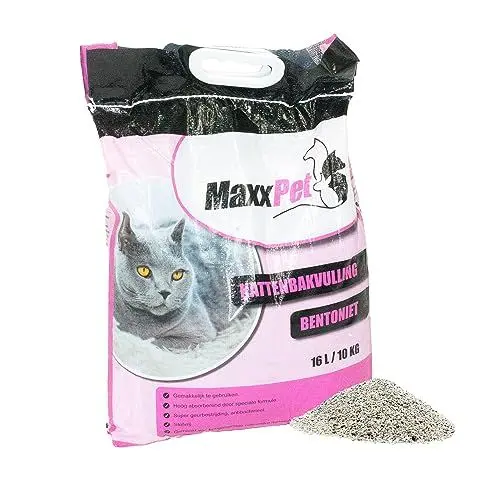 Produktbild: MaxxPet Katzenstreu - Klumpende Katzenstreu - Babypuderduft - 16 Liter - Katzenstreu - Katzenstreu mit wenig Staub und groben Körnern