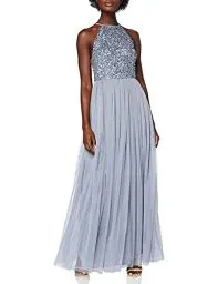 Produktbild: Maya Deluxe Damen Rl004 Mm Bridesmaid Dress, Dusty Blue, 36 EU