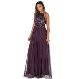 Produktbild: Maya Deluxe Damen Rl004 Mm Bridesmaid Dress, Berry, 44 EU