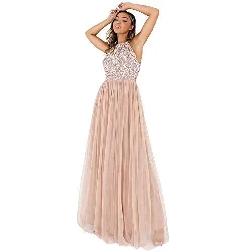 Produktbild: Maya Deluxe Damen Rl004 Mm Bridesmaid Dress, Taupe Blush, 42 EU