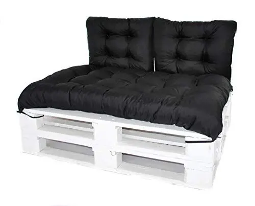 Produktbild: Mayaadi Home Palettenkissen Rückenkissen Euro Paletten Palettenauflage MH-DA-01 Schwarz 60x40x10cm