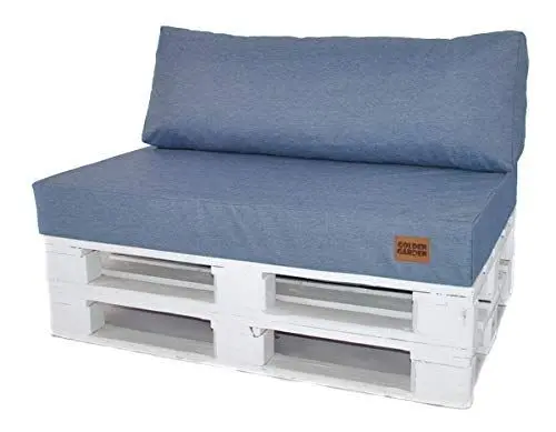 Produktbild: Mayaadi-Home Set Palettenkissen Palettenpolster Palettenauflage Indoor Outdoor Sitzkissen 120x80x10 mit Rückenkissen 120x40x10-20 Hellblau