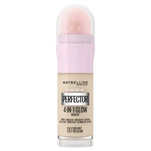 Produktbild: Maybelline New York 4-in-1 Make Up mit Concealer, BB Cream, Highlighter und Primer, für einen perfekten Teint, Foundation mit leichter Deckkraft, Instant Perfector Glow, Nr. 00 Fair Light, 20 ml