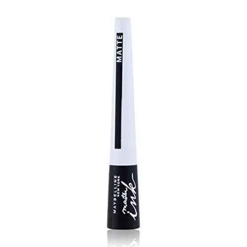 Produktbild: Maybelline New York Eyeliner Master Ink Matte Black/Konturenstift Schwarz, optimale Farbdosierung mit mattem Finish, 1 x 3 g