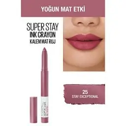 Produktbild: Maybelline New York Lippenstift, Super Stay Ink Crayon, Matt und langanhaltend, Nr. 25 Stay Exceptional, 1,5 g