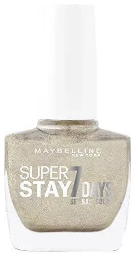 Produktbild: Maybelline New York Make-Up Superstay Nailpolish Forever Strong 7 Days Finish Gel Nagellack Gold all Night/Farblack mit ultra starkem Halt ohne UV Lampe in glitzerndem Gold, 1 x 10 ml