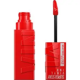 Produktbild: Maybelline New York flüssiger Lippenstift, Liquid Lipstick mit 16 Stunden Halt und glänzendem Finish, Super Stay Vinyl Ink, Nr. 25 Red Hot, 4,2 ml