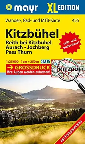 Produktbild: Mayr Wanderkarte Kitzbühel XL 1:25.000: Wander-, Rad- und Mountainbikekarte, extra grossdruck, reiß- und wetterfest