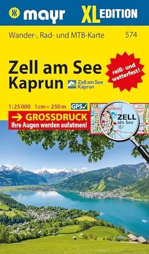 Produktbild: Mayr Wanderkarte Zell am See, Kaprun XL 1:25.000: Wander-, Rad- und Mountainbikekarte, extra grossdruck, reiß- und wetterfest