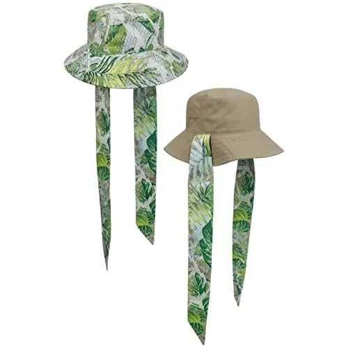 Produktbild: Mayser Anti-Rain Bucket Wendehut Stoffhut Damenhut Sommerhut Sonnenhut Gartenhut Strandhut Damen - Made in The EU mit Kinnband Sommer Frühling-Sommer - One Size grün