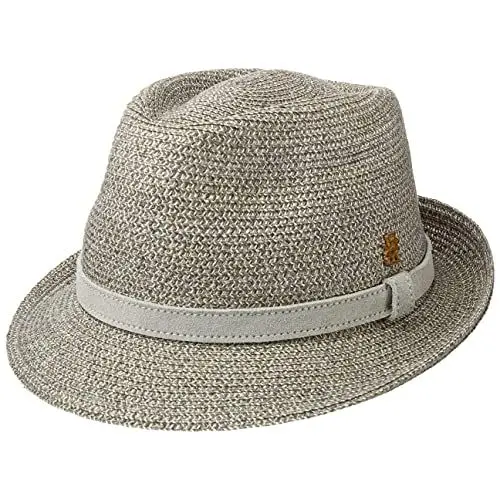 Produktbild: Mayser Hanf-Leinen Trilby Hut Zechbauer UV-Schutz Sonnenhut Sommerhut Strandhut Herrenhut Damenhut Damen/Herren - Made in The EU Strohhut mit Lederband, Lederband Sommer Frühling-Sommer - 57 cm grau