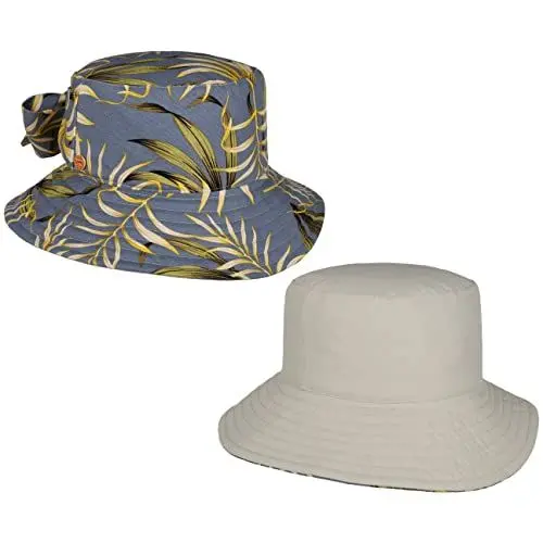 Produktbild: Mayser Malu Leaves Bucket Wendehut Sonnenhut Sommerhut Fischerhut Damenhut Gartenhut Strandhut Damen - Made in The EU Sommer Frühling-Sommer - M (57-58 cm) blau