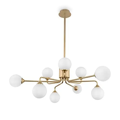 Produktbild: Maytoni Moderne Kronleuchter Alexis 9 xG9 excl. Mattgold aus Metall Energieeffizient 40W für Küche, Schlafzimmer, Wohnzimmer, Esszimmer, Lobby