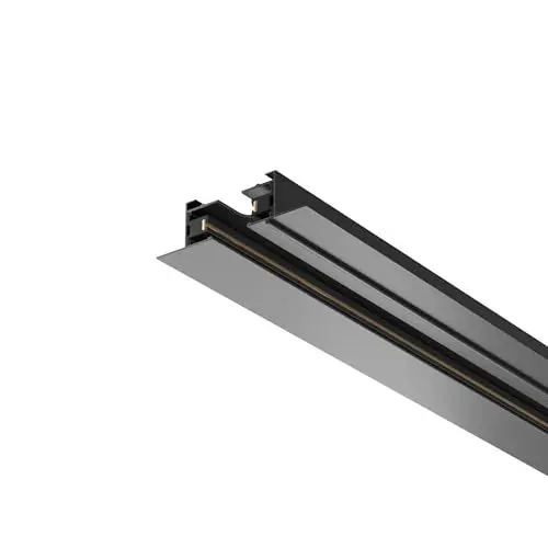 Produktbild: Maytoni Track Lighting Schiene für Einbauschienensysteme aus Aluminium, Zweiadrig Track, 1-Phasen, modern, 1 m lang, Schwarz für Wohnzimmer, Schlafzimmer, Küche, Flur