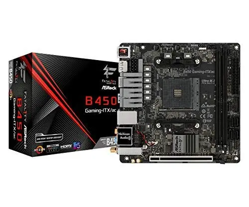 Produktbild: MB ASRock B450 Gaming-ITX/ac AM4 M-ITX HDMI/DP DDR4 Retail - AMD Sockel AM4 (Ryzen) - ITX, B450 Gaming-ITX/AC