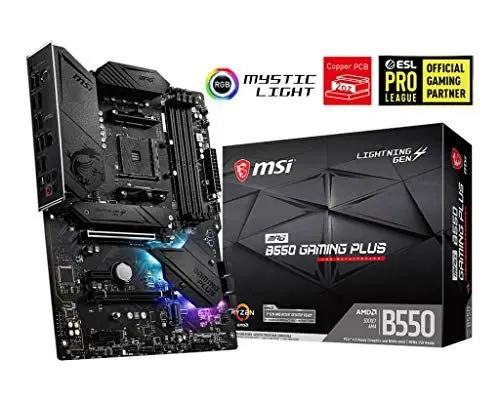 Produktbild: MSI MPG B550 Gaming Plus (ATX AMD AM4 DDR4 M.2 USB 3.2 Gen 2 HDMI ATX Gaming Motherboard AMD Ryzen 5000 Prozessoren