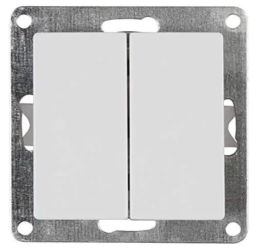Produktbild: McPower Serien-Schalter | Cup | 2-fach, 250V~/10A, Unterputz, weiß poliert, modernes Design