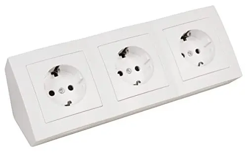 Produktbild: MC POWER - Steckdosenblock Unterbausteckdosen | Flair | 3-Fach Schutzkontaktsteckdosen, 15cm Kabel mit Lüsterklemme, 250V~ / 16A, Aufbau, weiß matt