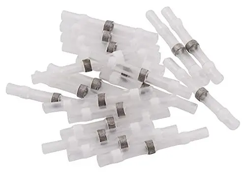 Produktbild: MC Power - Lötverbinder | 20er-Set Schrumpfschlauch mit Lötzinn | Kabelverbinder, wasserdicht, 1,7mm-Ø, weiß, schnelle, sichere Kabelverbindung