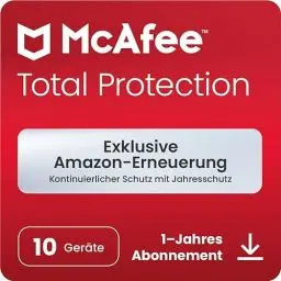 Produktbild: McAfee Total Protection (10 Geräte) 2025 |Secure VPN, Sicherheitssoftware mit Virenschutz, Kennwort-Manager, Identitätsüberwachung | Amazon Abonnements