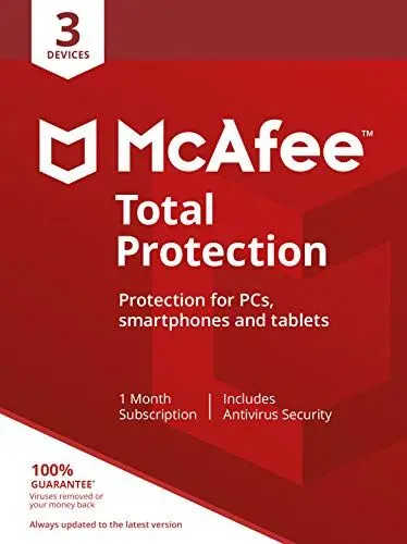 Produktbild: McAfee Total Protection - 3 Gerate|2020|3 Gerate|1 Jahr|PC/Mac/Android|Download|Download