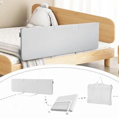 Produktbild: M-CASTLE Sicherheitsbettgitter für Kinder Babybettgitter und Kinderschutzgitter, leicht und tragbar, 120 cm für Kinder- und Babybetten