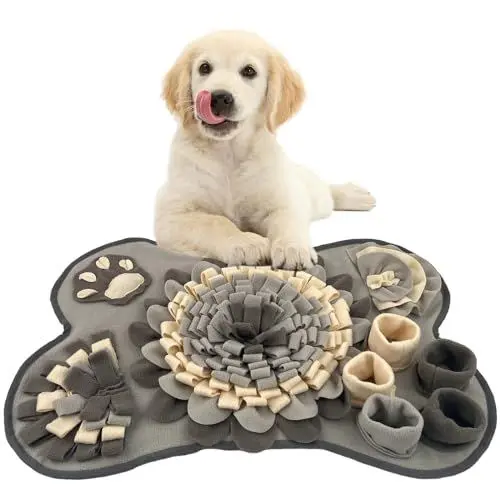 Produktbild: M&Catree Schnüffelteppich für Hunde, Intelligenzspielzeug für Hunde jeder Größe, Waschbar Trainingsmatte rutschfest Futtermatte intelligenzspielzeug - Grau