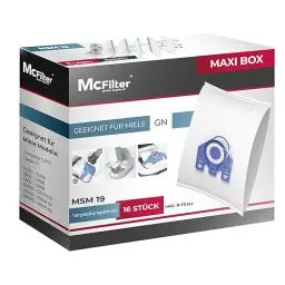 Produktbild: McFilter | 16 Staubsaugerbeutel kompatibel mit Miele Staubsauger GN Serie S2 S4 S5 S6 S8, Complete C2/C3, Classic C1 | Staubbeutel inkl. 8 Filter | MAXI BOX