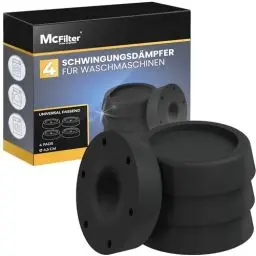 Produktbild: McFilter | 4 Schwingungsdämpfer für Waschmaschinen und Trockner | Universal Vibrationsdämpfer kompatibel mit Bosch, Siemens, AEG | Rutschfeste Gummipads, Gummifüße, Waschmaschinenunterlage - schwarz